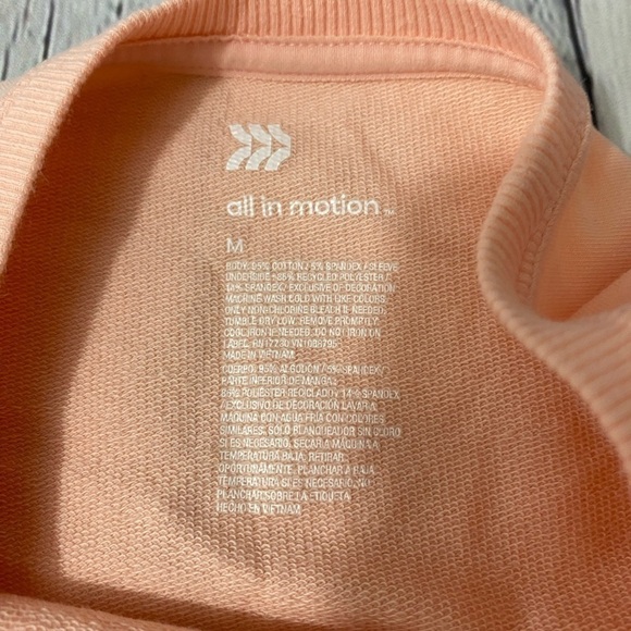 All in Motion Womens Size Medium Peach Color Activewear Sweatshirt Top Pockets - Picture 6 of 10